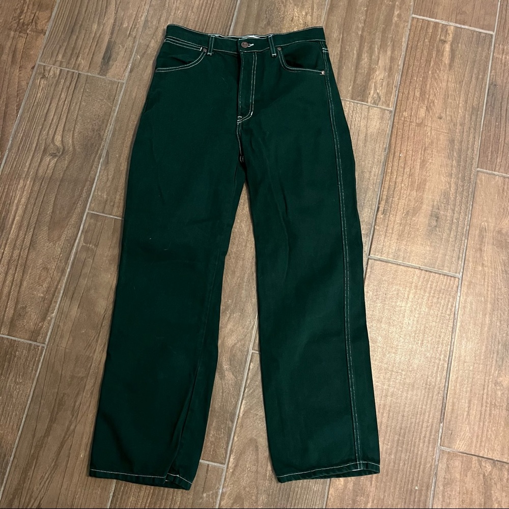 Reformation Green Straight Leg Jeans